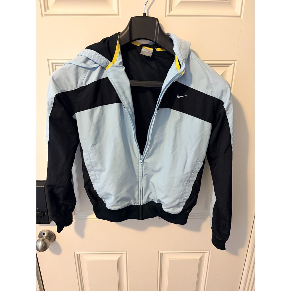 Vintage Nike Women's Medium Two-Tone Black/White Lined Windbreaker Jacket